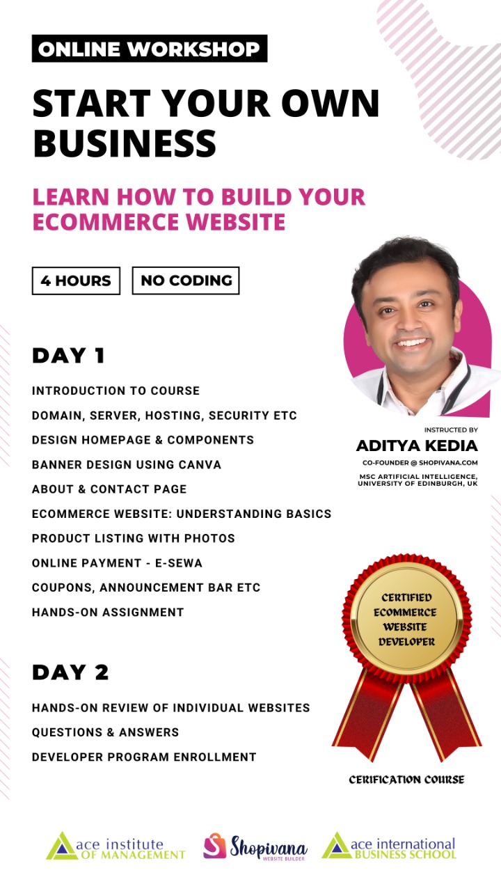 Online Workshop on “Learn How to Build Your E-commerce Website”