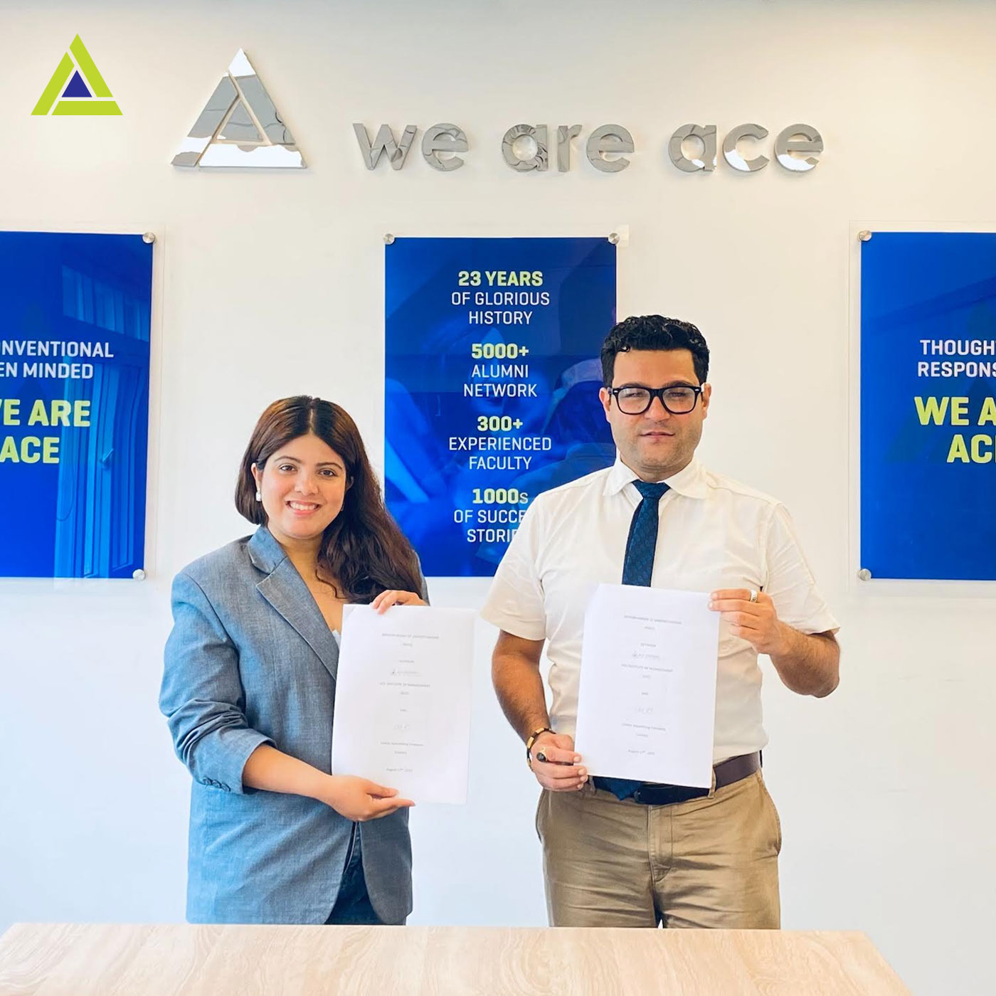 A Memorandum of Understanding (MoU) was signed between Ace Institute of Management and Limbic Advertising Company