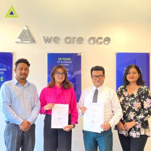 A Memorandum of Understanding (MoU) was signed between Ace Institute of Management and Upaya City Cargo Pvt. Ltd. on August 30, 2023 at Ace Premises.