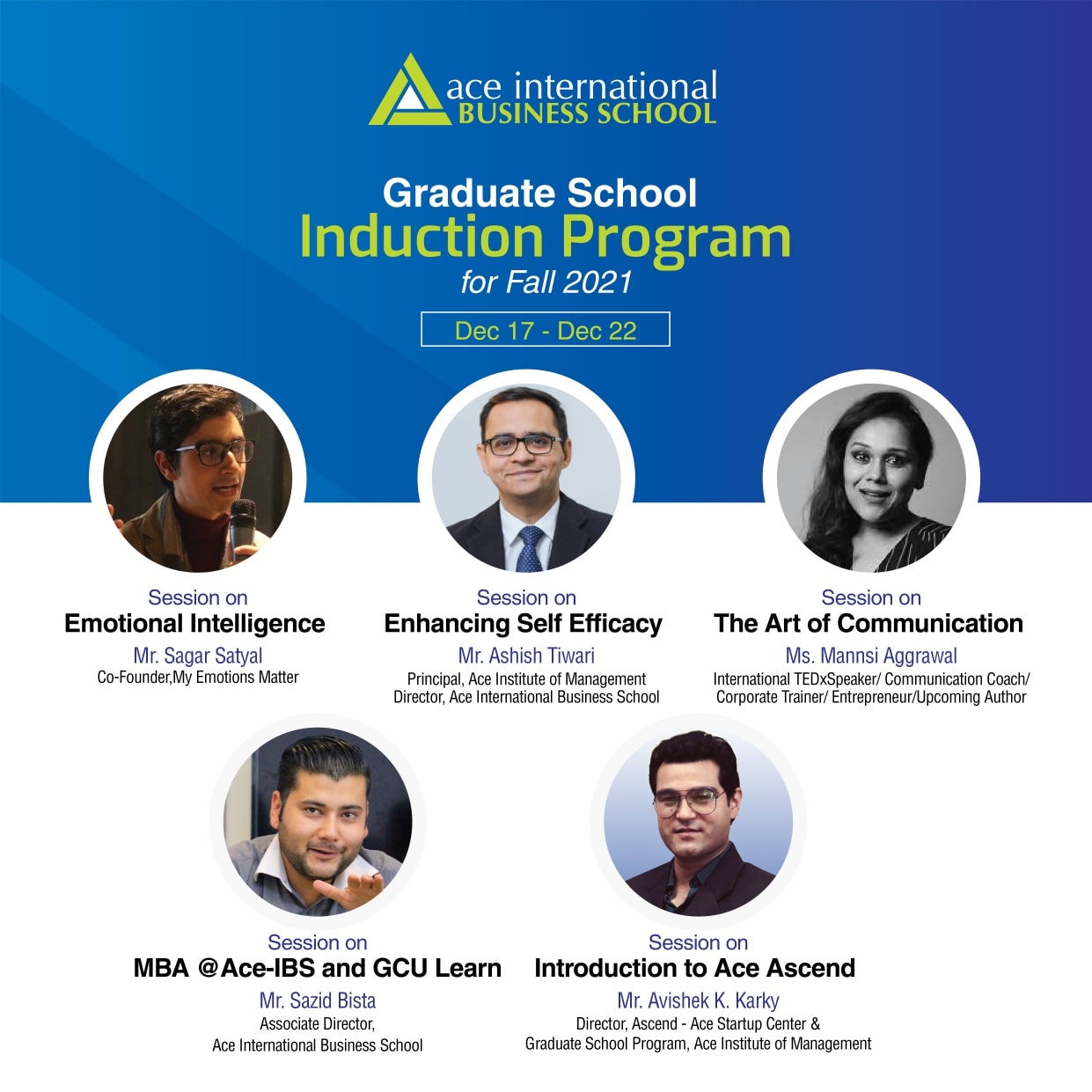 Induction Program for the New Cohort of MBA Fall 2021