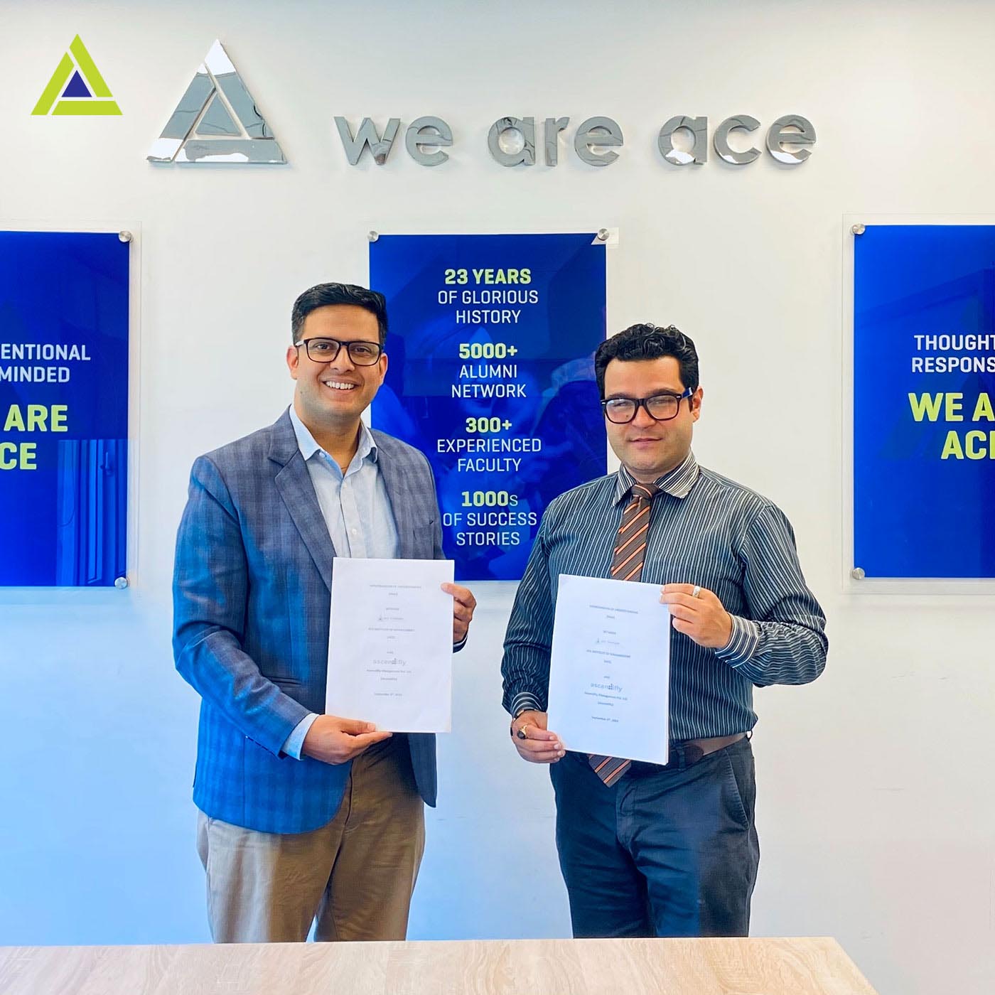 MoU was signed between Ace Institute of Management and Ascendifly Management Pvt. Ltd