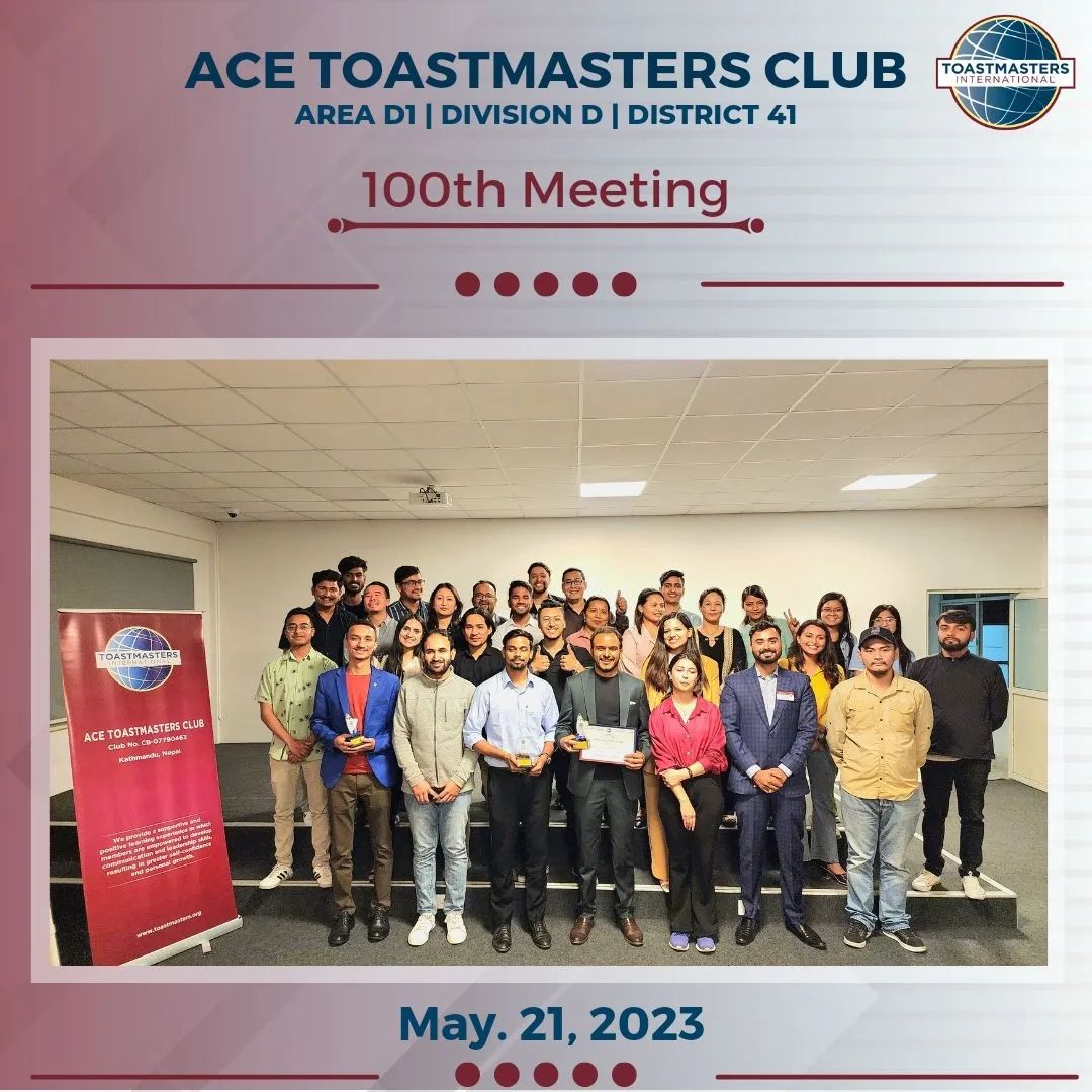 Ace Toastmaster100th meeting