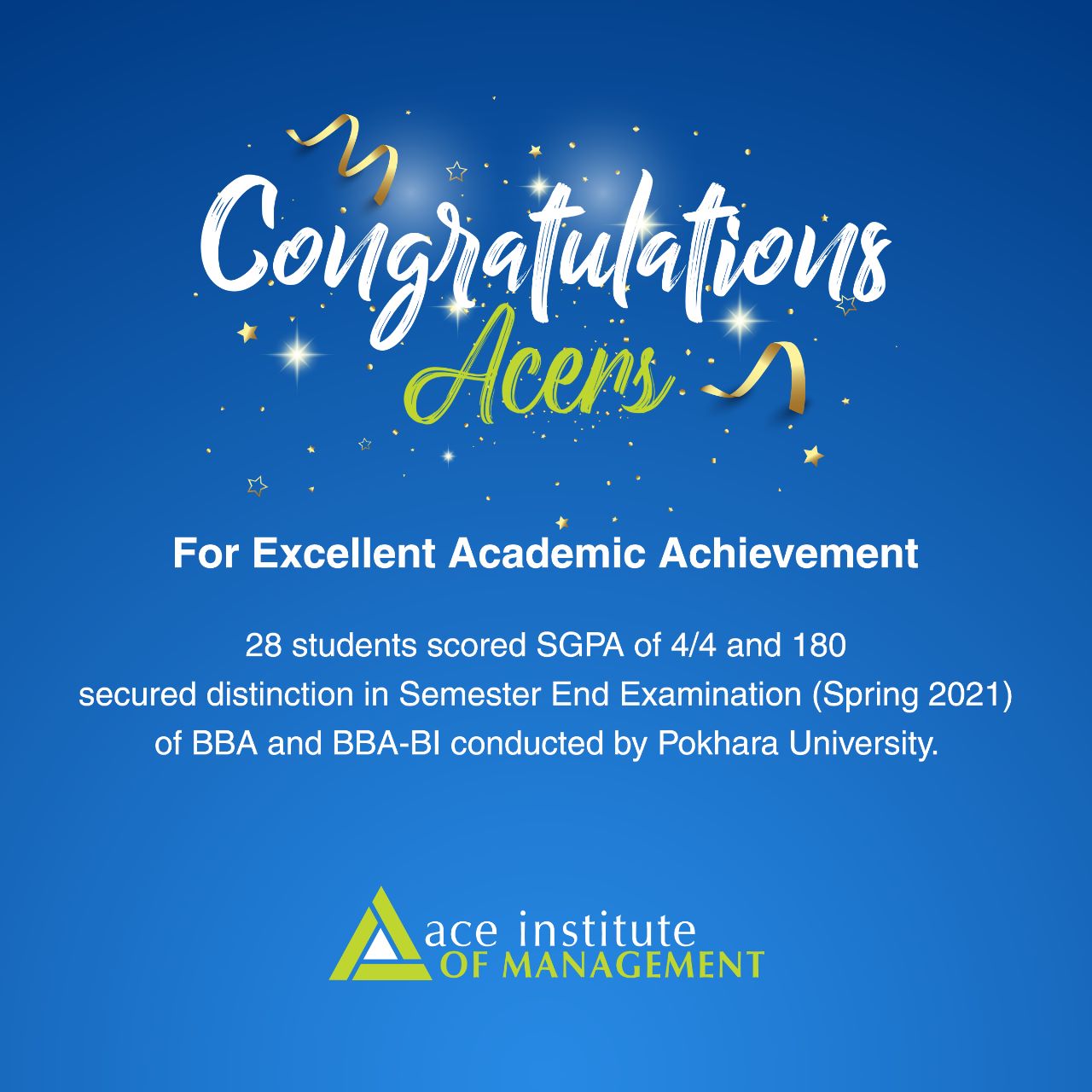  Congratulations Acers for Excellent Academic Achivement 