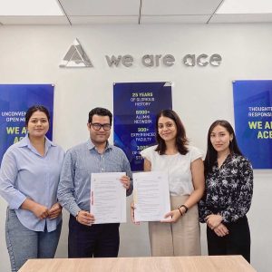 A Memorandum of Understanding (MoU) was signed between Ace Institute of Management and R.A. Services Pvt. Ltd. (referred to as IIDE), an autonomous educational institute for new-age subjects, on August 13, 2024 at Ace Premises.